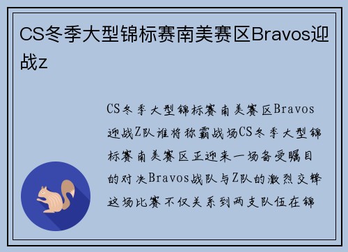 CS冬季大型锦标赛南美赛区Bravos迎战z